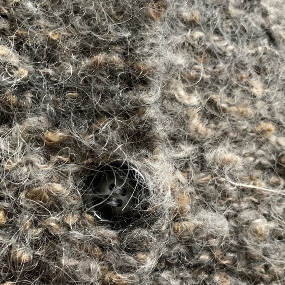 vtg Hand knitted fuzzy mohair wool button down sleeveless sweater vest M L - Picture 4 of 8